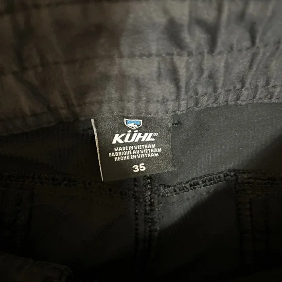 Kuhl Silencr Kargo Shorts Mens 35 Black Hiking Outdoors Stretch Travel Logo - Picture 5 of 10